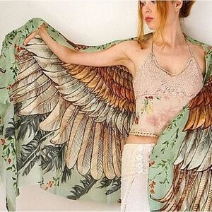 Boho Bird Feathers Scarf SHOVAVA